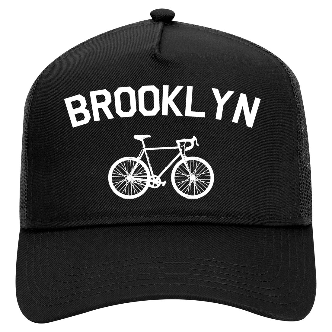 Brooklyn Vintage Bike Cycling Mens Mesh Trucker Hat Black