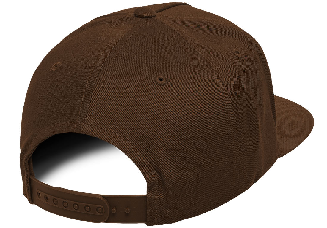 Blank Brown Adult Men's 5 Panel Snapback Hat Back