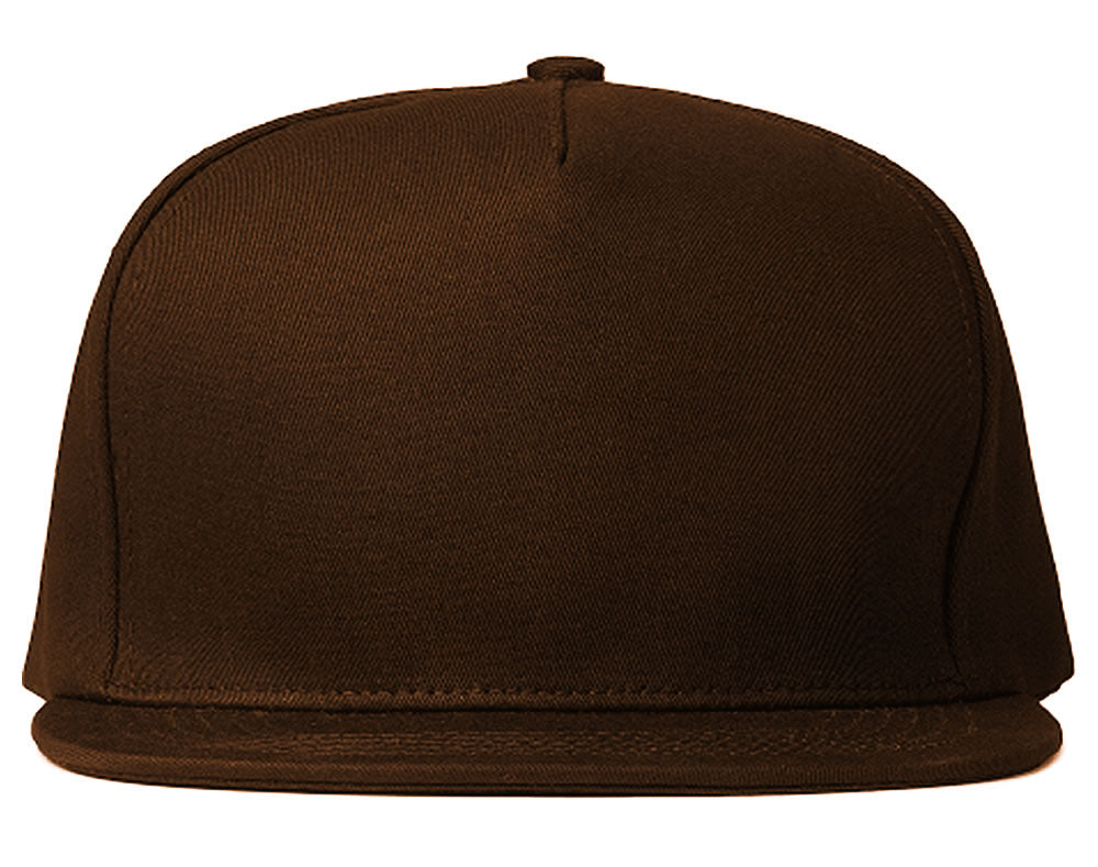 Blank Brown Adult Men's 5 Panel Snapback Hat