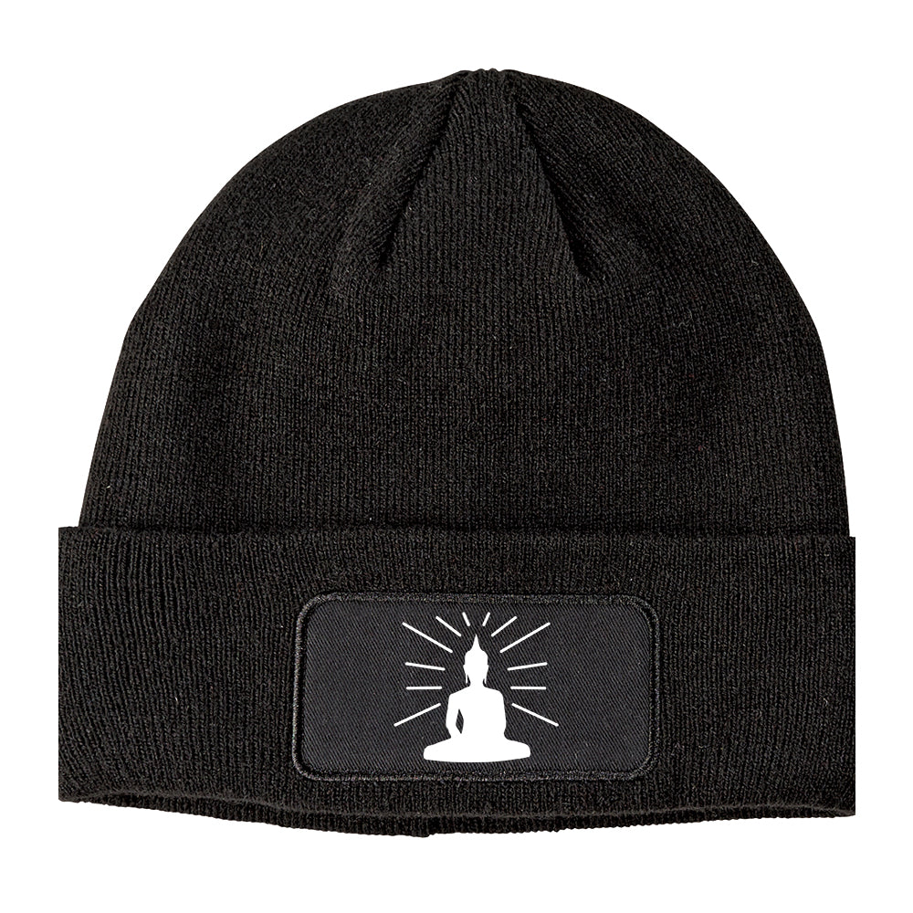 Buddha Winter Knit Adult Beanie Hat Black