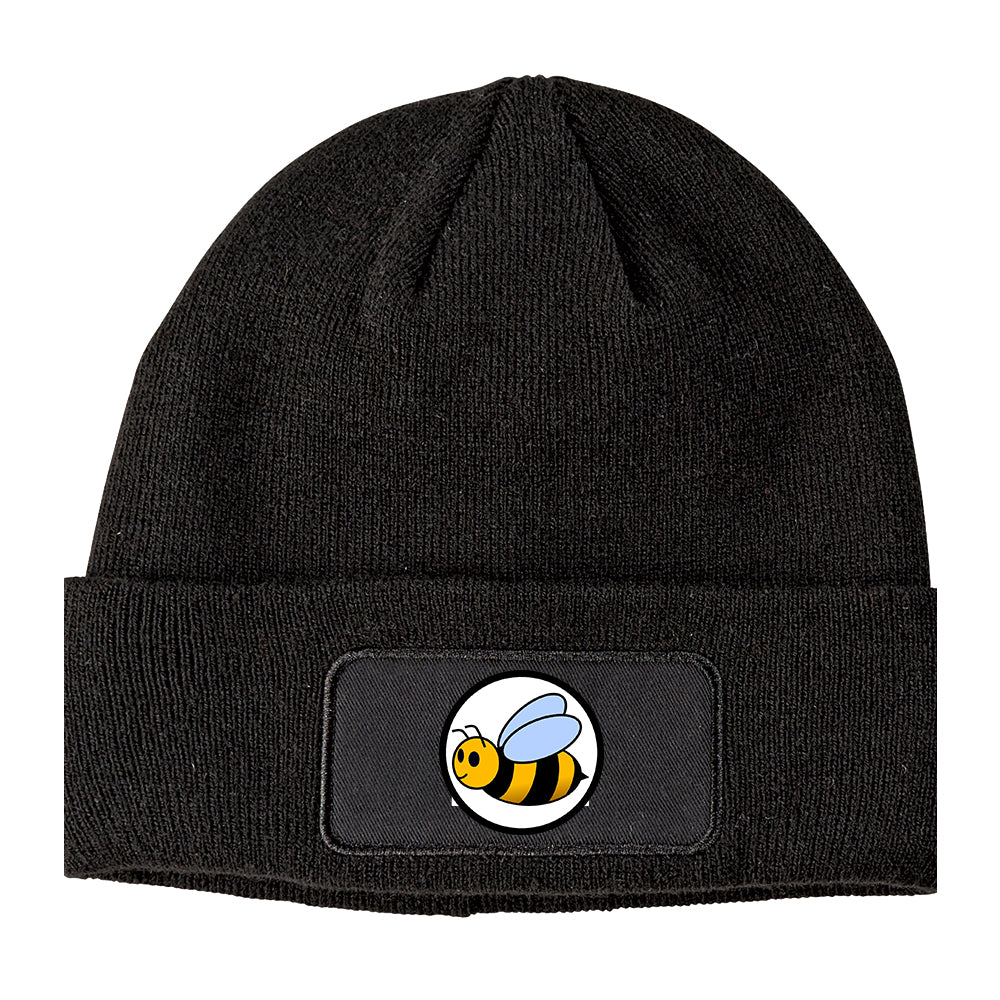 Bumble Bee Winter Knit Adult Beanie Hat Black