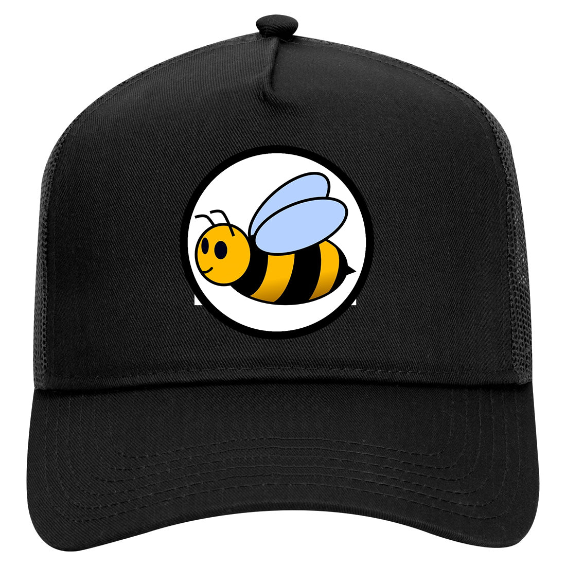 Bumble Bee Mens Mesh Trucker Hat Black