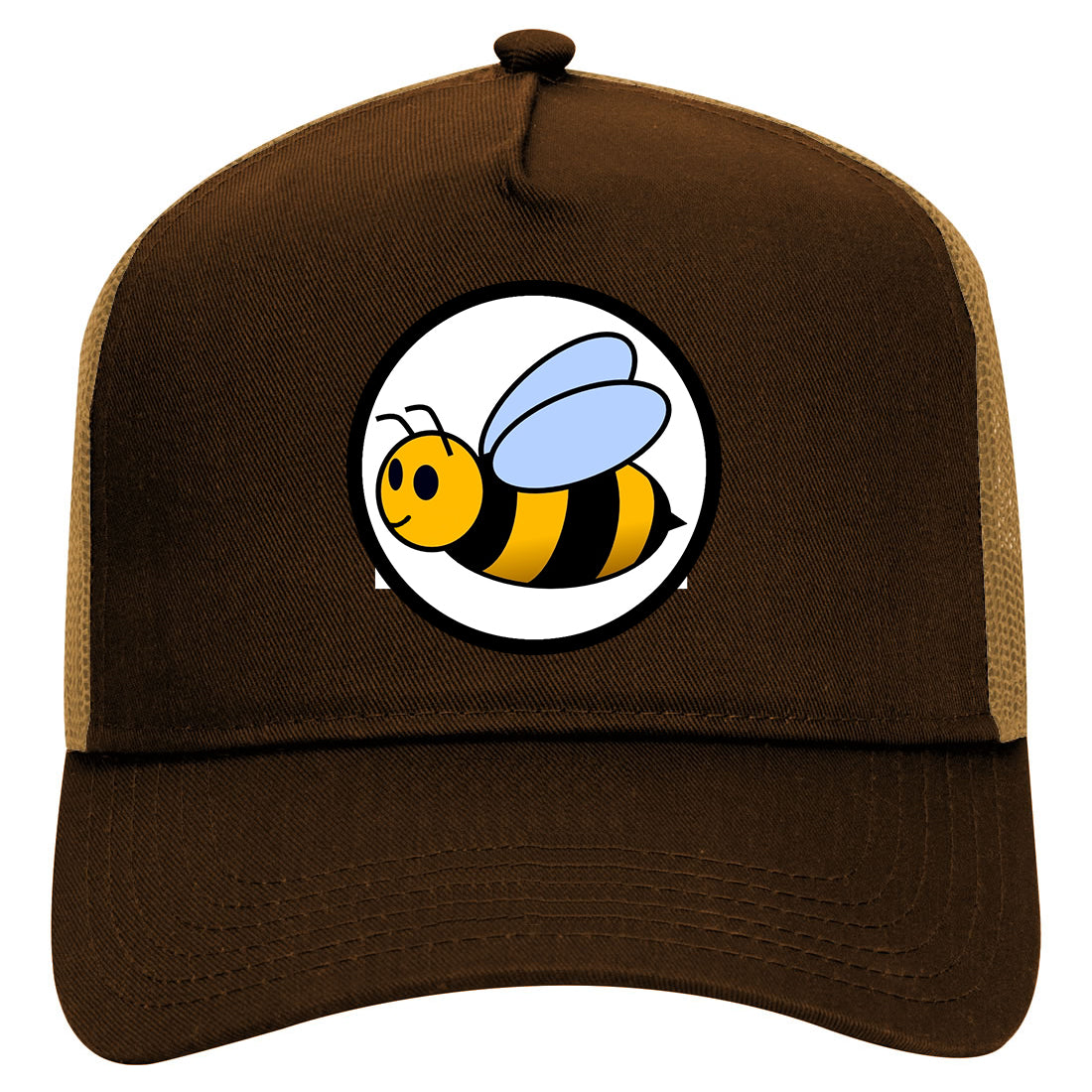 Bumble Bee Mens Mesh Trucker Hat Brown