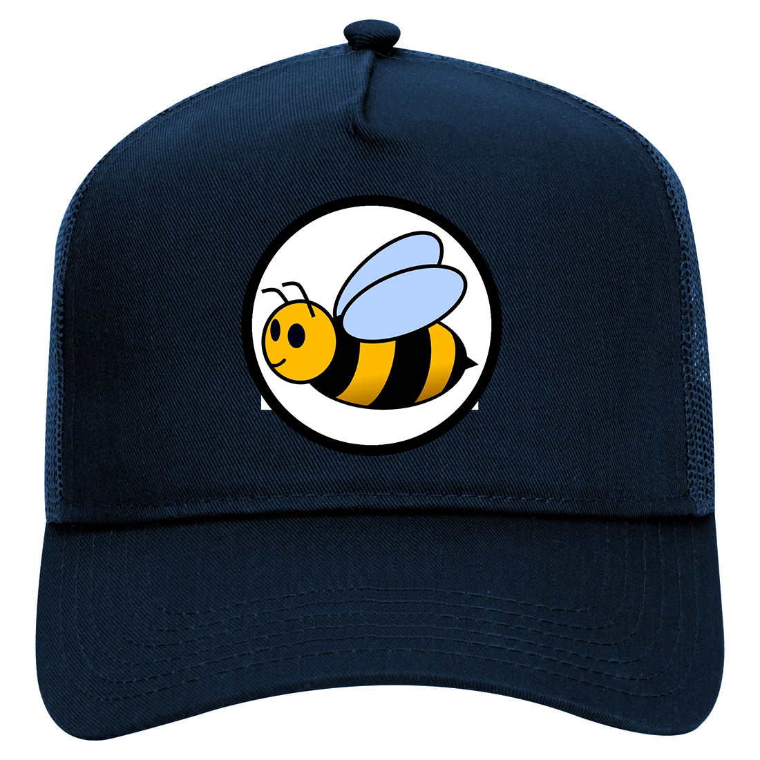 Bumble Bee Mens Mesh Trucker Hat Navy Blue