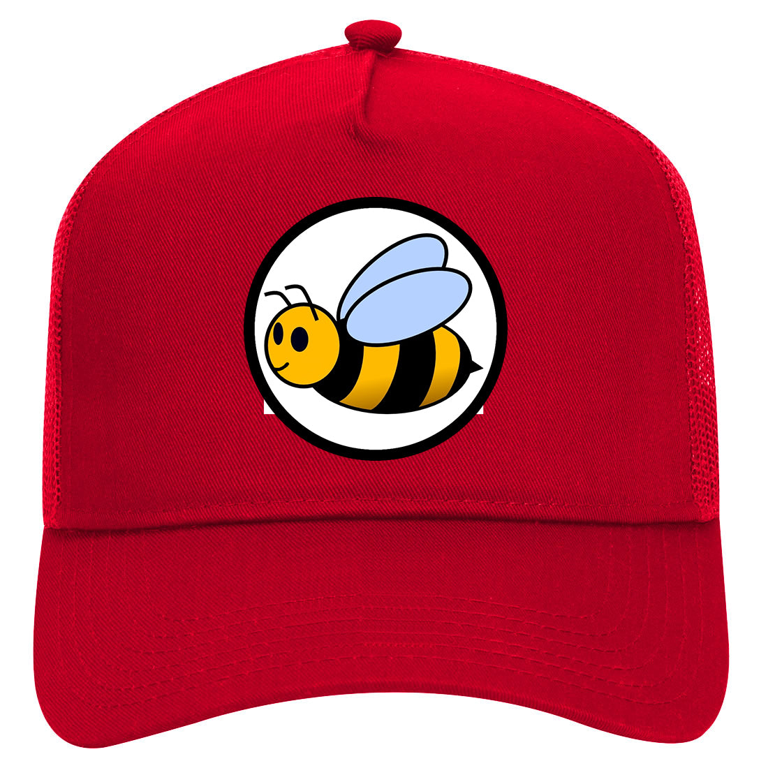 Bumble Bee Mens Mesh Trucker Hat Red