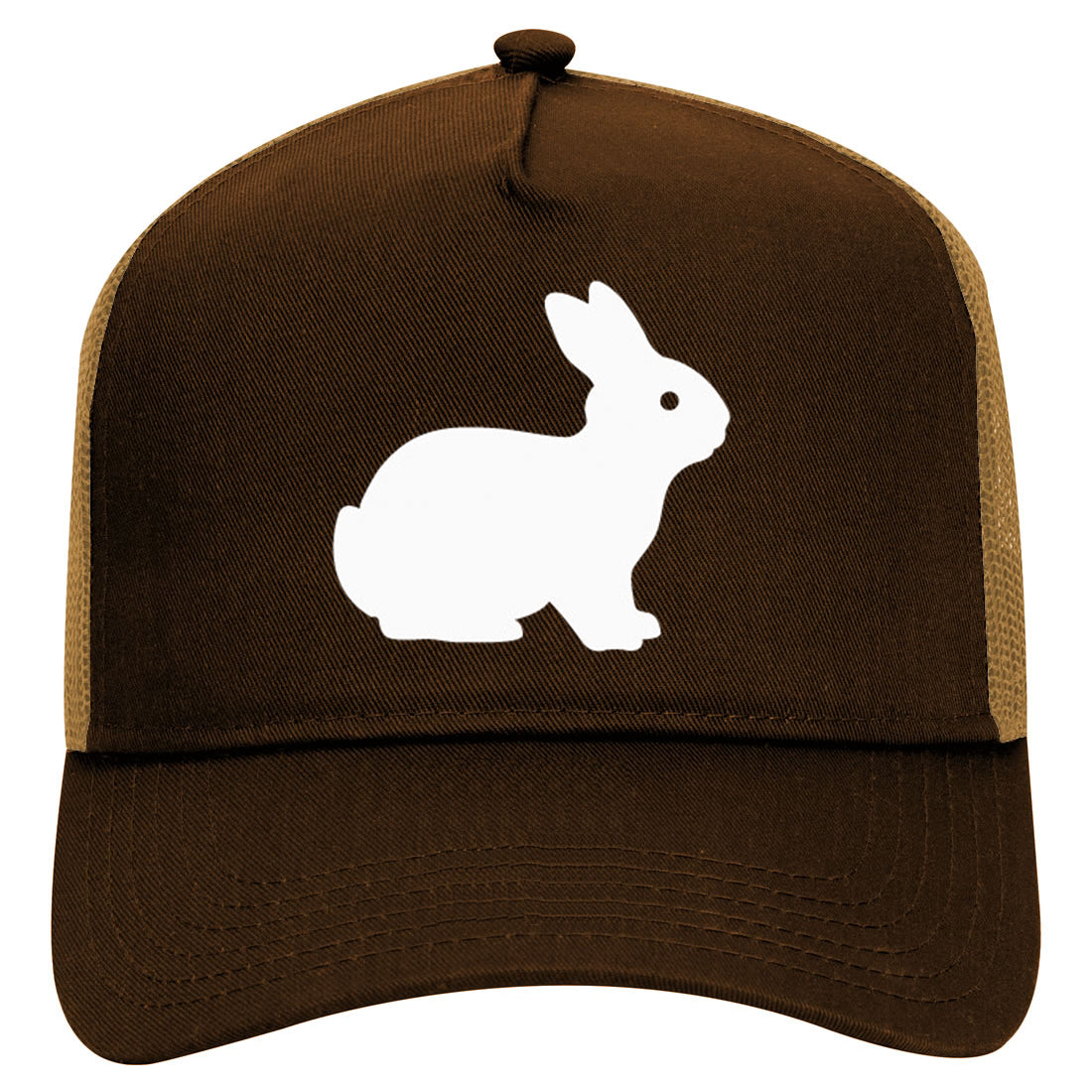 Bunny Rabbit Easter Mens Mesh Trucker Hat Brown