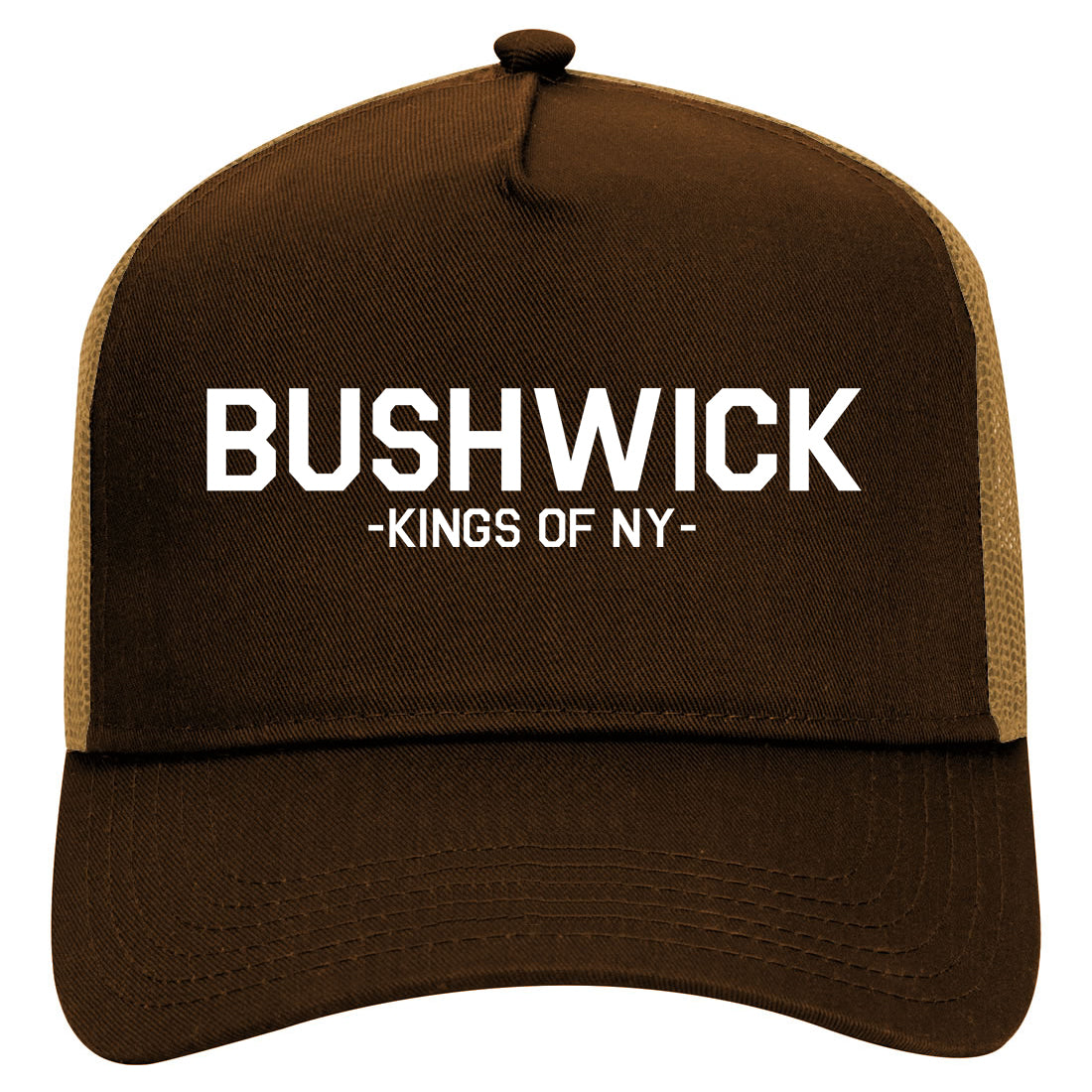 Bushwick Brooklyn Kings Of NY Mens Mesh Trucker Hat Brown
