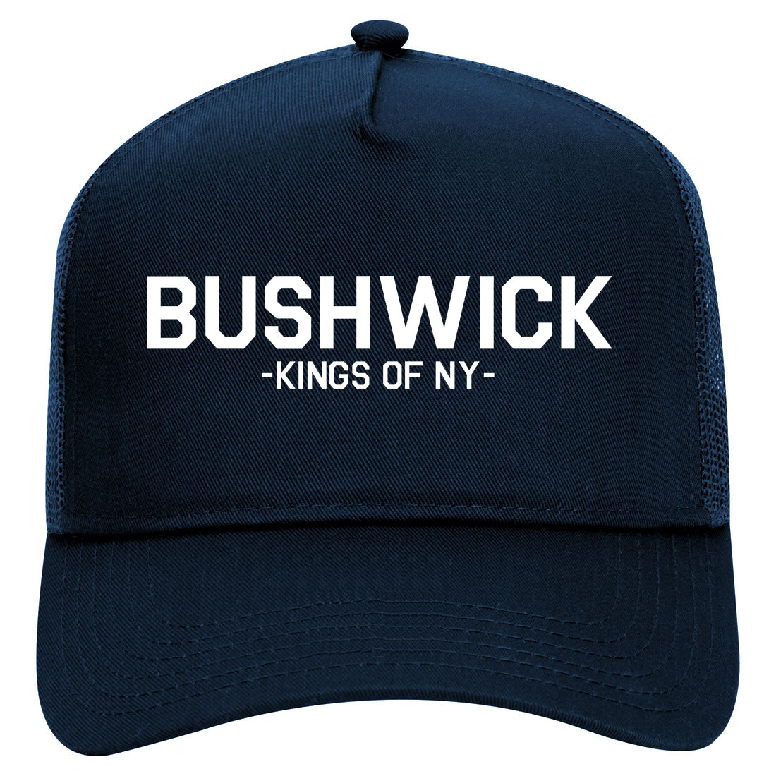 Bushwick Brooklyn Kings Of NY Mens Mesh Trucker Hat Navy Blue