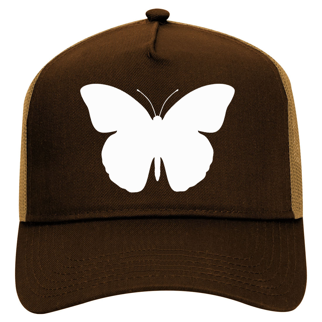 Butterfly Mens Mesh Trucker Hat Brown