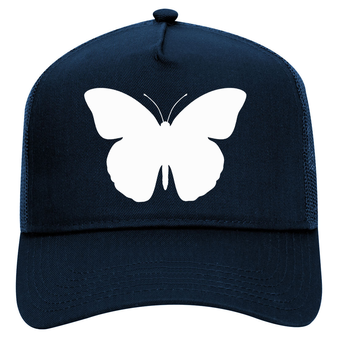 Butterfly Mens Mesh Trucker Hat Navy Blue