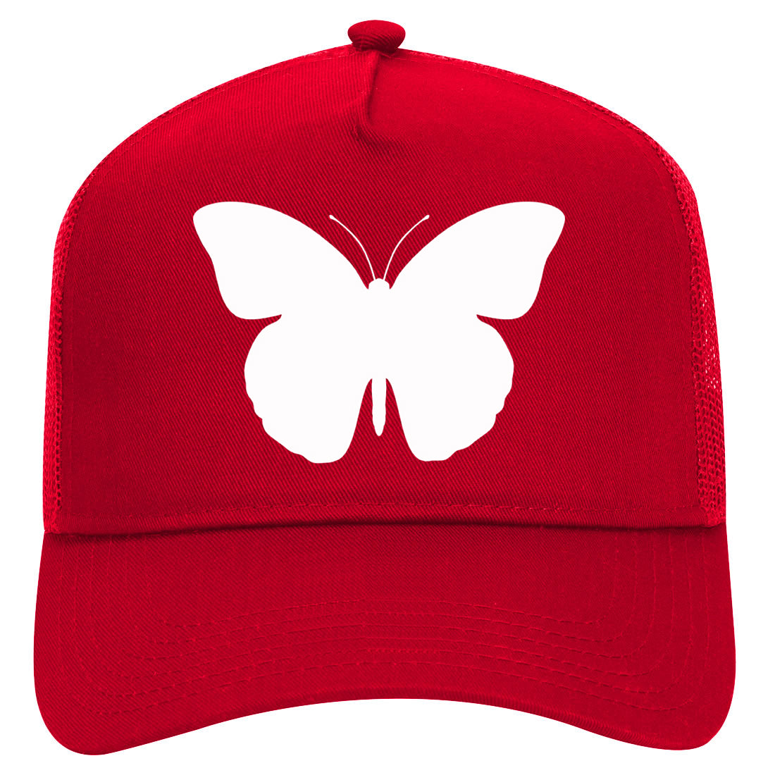 Butterfly Mens Mesh Trucker Hat Red