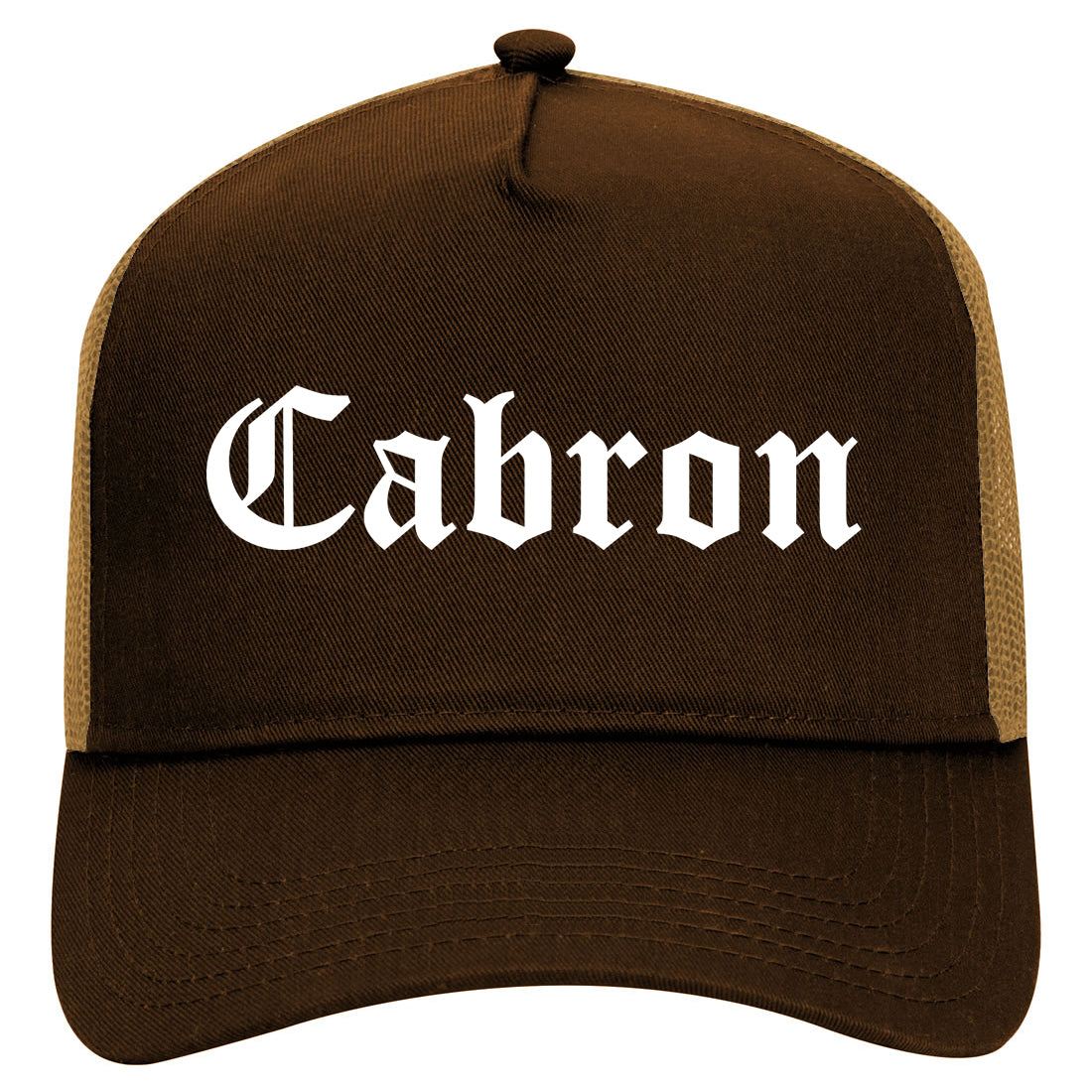 Cabron Spanish Mens Mesh Trucker Hat Brown