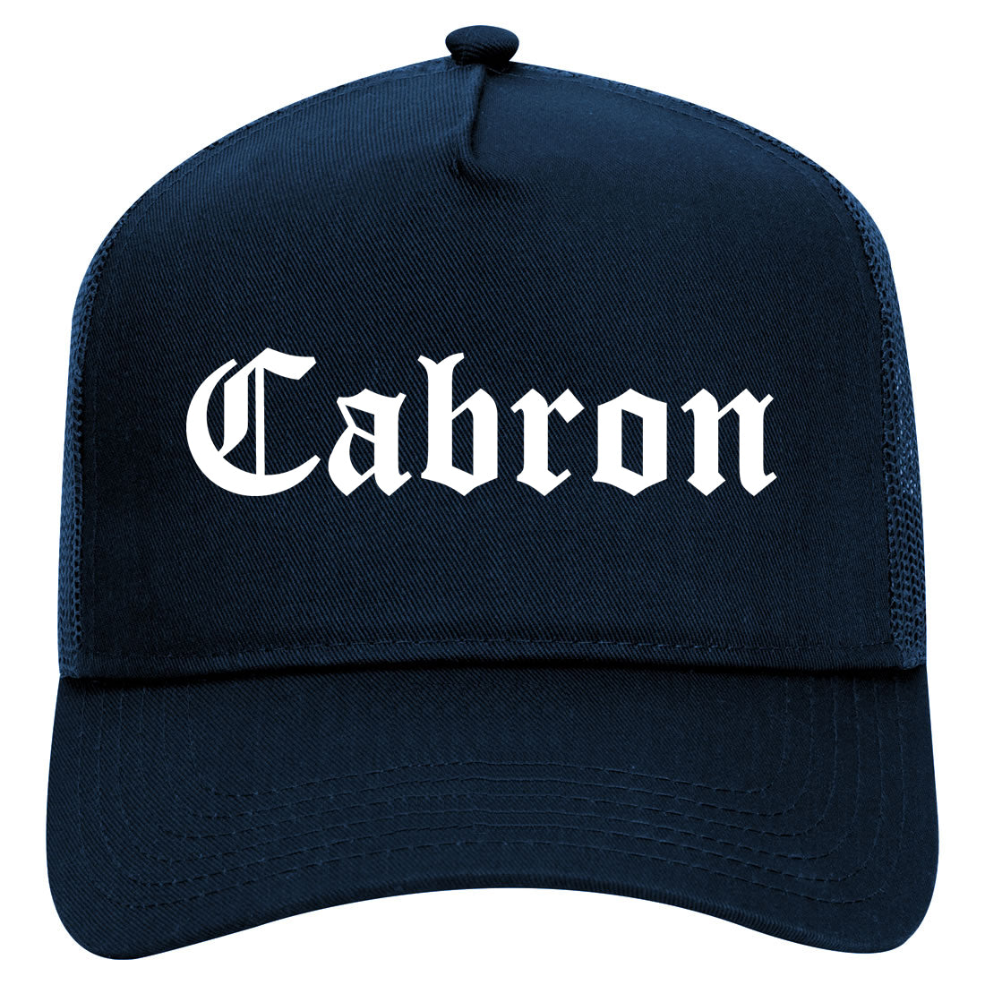 Cabron Spanish Mens Mesh Trucker Hat Navy Blue
