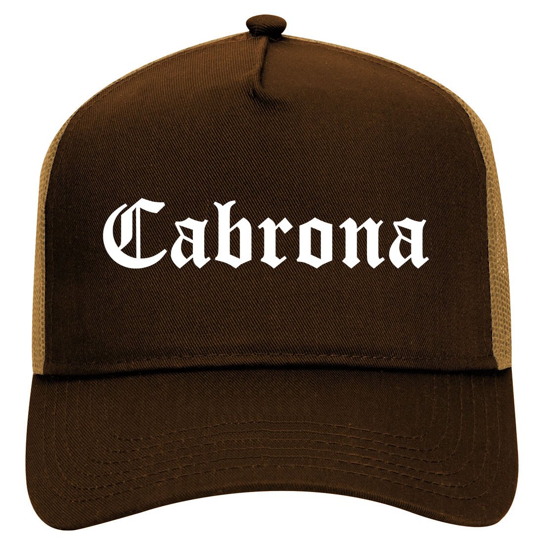 Cabrona Spanish Mens Mesh Trucker Hat Brown
