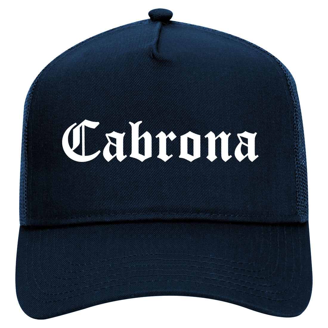 Cabrona Spanish Mens Mesh Trucker Hat Navy Blue