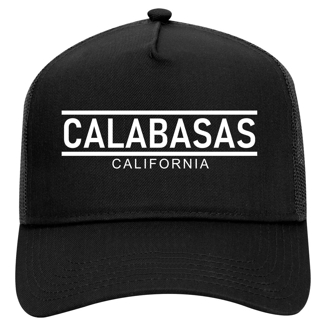 Calabasas California City Lines Mens Mesh Trucker Hat Black