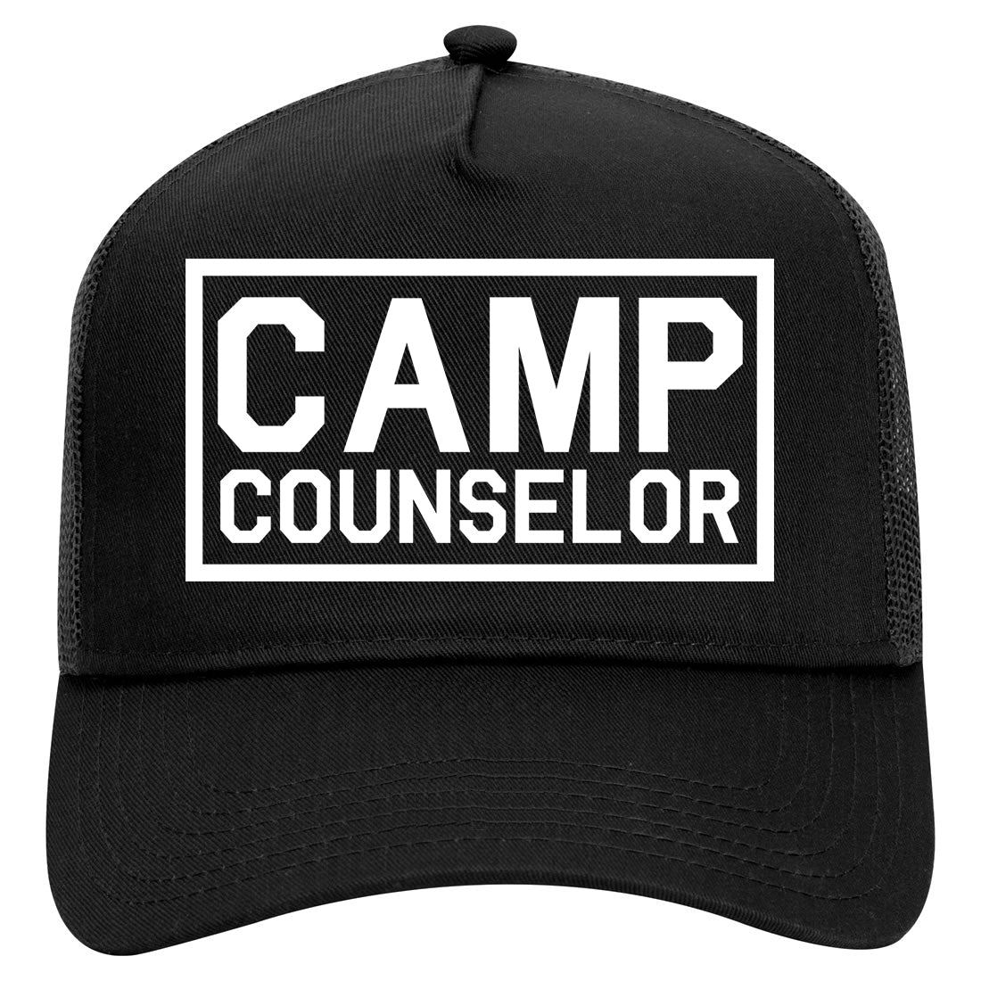 Camp Counselor Mens Mesh Trucker Hat Black