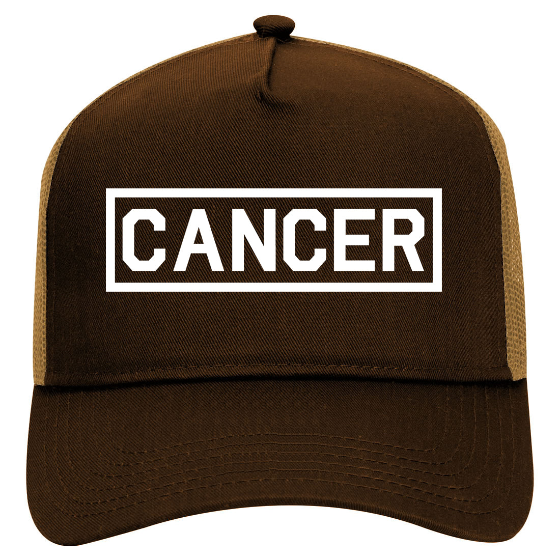 Cancer Horoscope Sign Mens Mesh Trucker Hat Brown