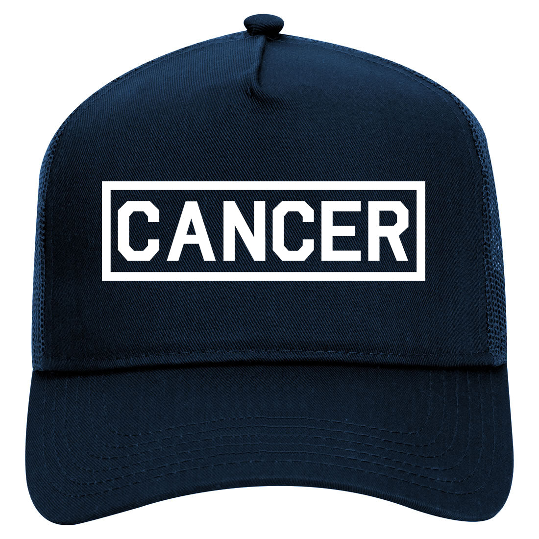 Cancer Horoscope Sign Mens Mesh Trucker Hat Navy Blue
