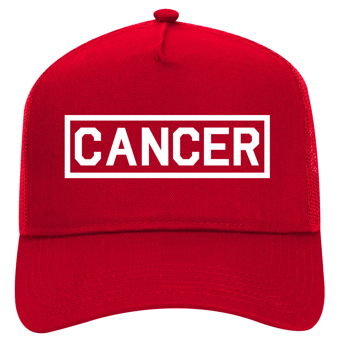 Cancer Horoscope Sign Mens Mesh Trucker Hat Red