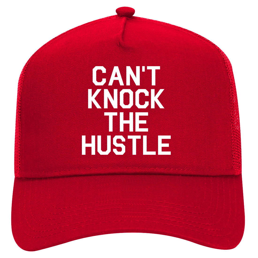Cant Knock The Hustle Mens Mesh Trucker Hat Red