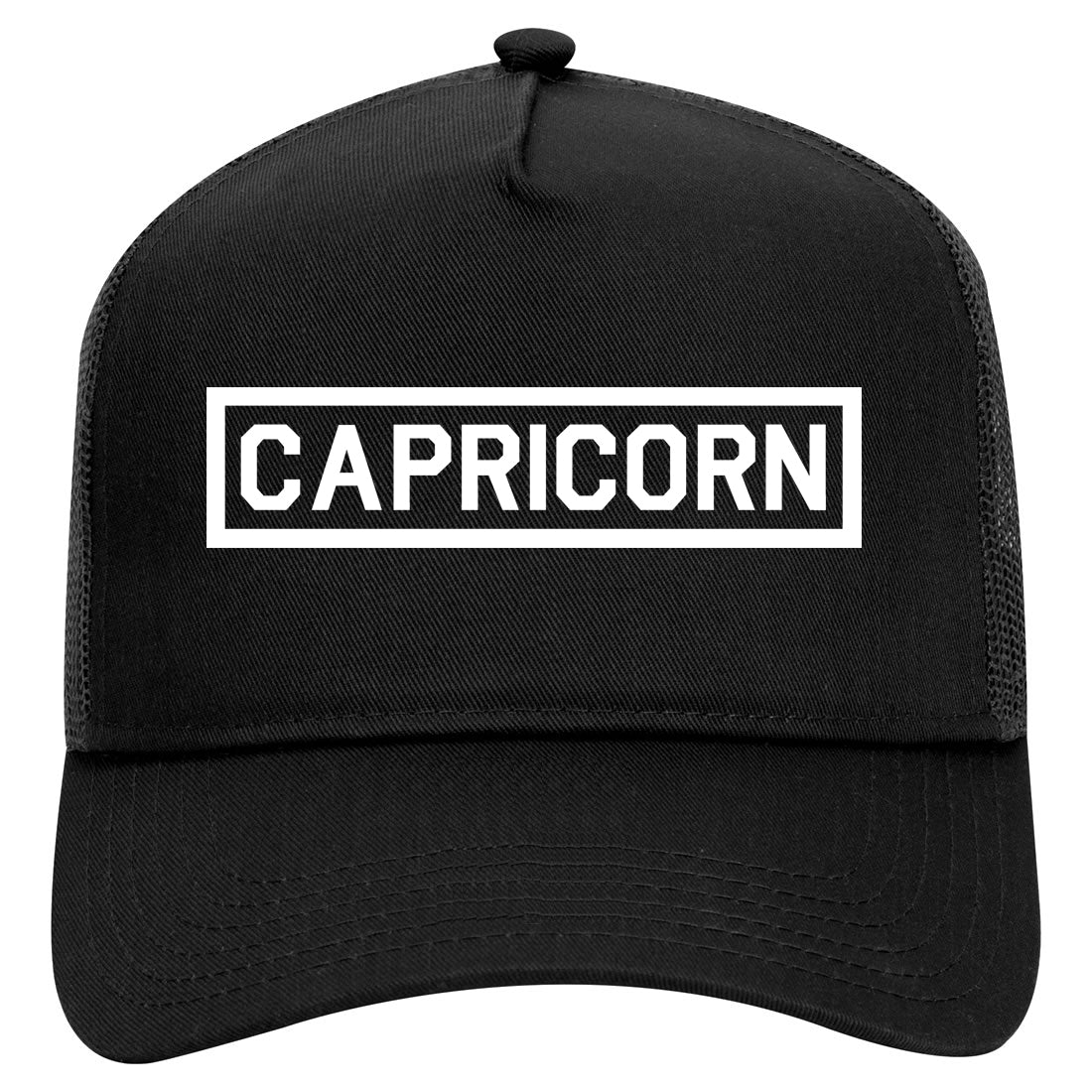 Capricorn Horoscope Astrology Sign Mens Mesh Trucker Hat Black