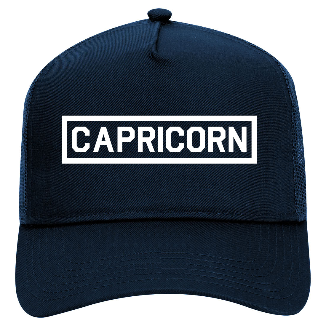 Capricorn Horoscope Astrology Sign Mens Mesh Trucker Hat Navy Blue