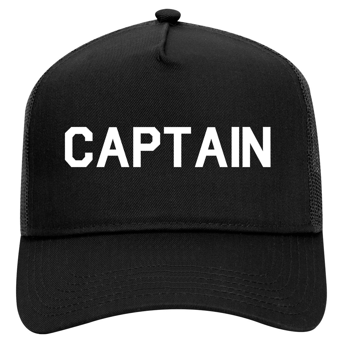 Captain Of The Boat Ship Mens Mesh Trucker Hat Black