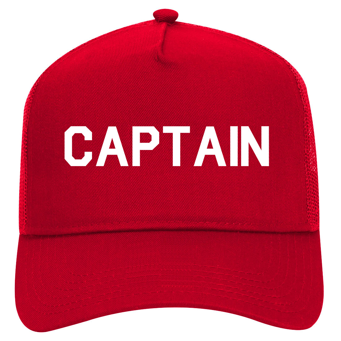 Captain Of The Boat Ship Mens Mesh Trucker Hat Red