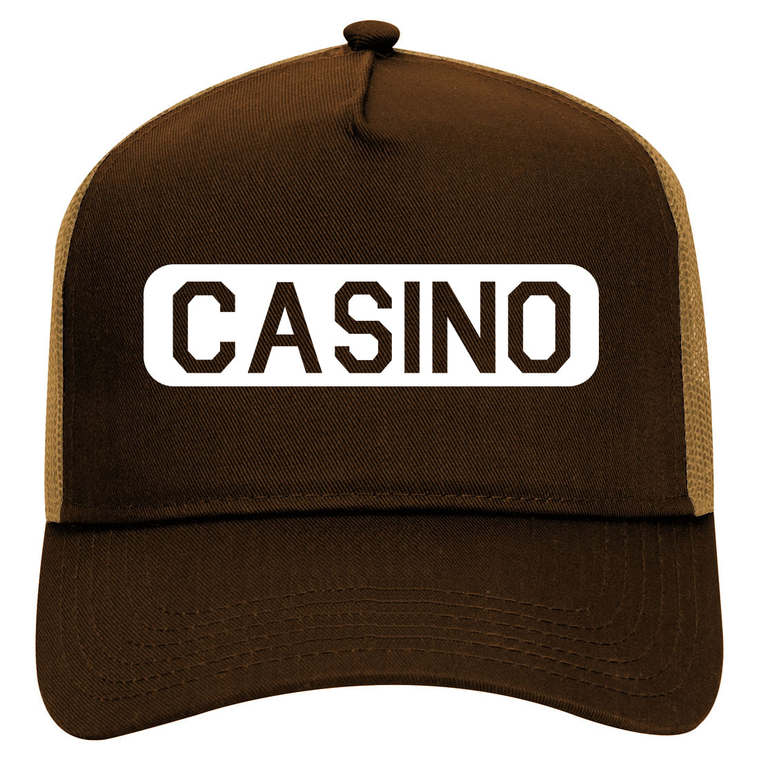 Casino Mens Mesh Trucker Hat Brown