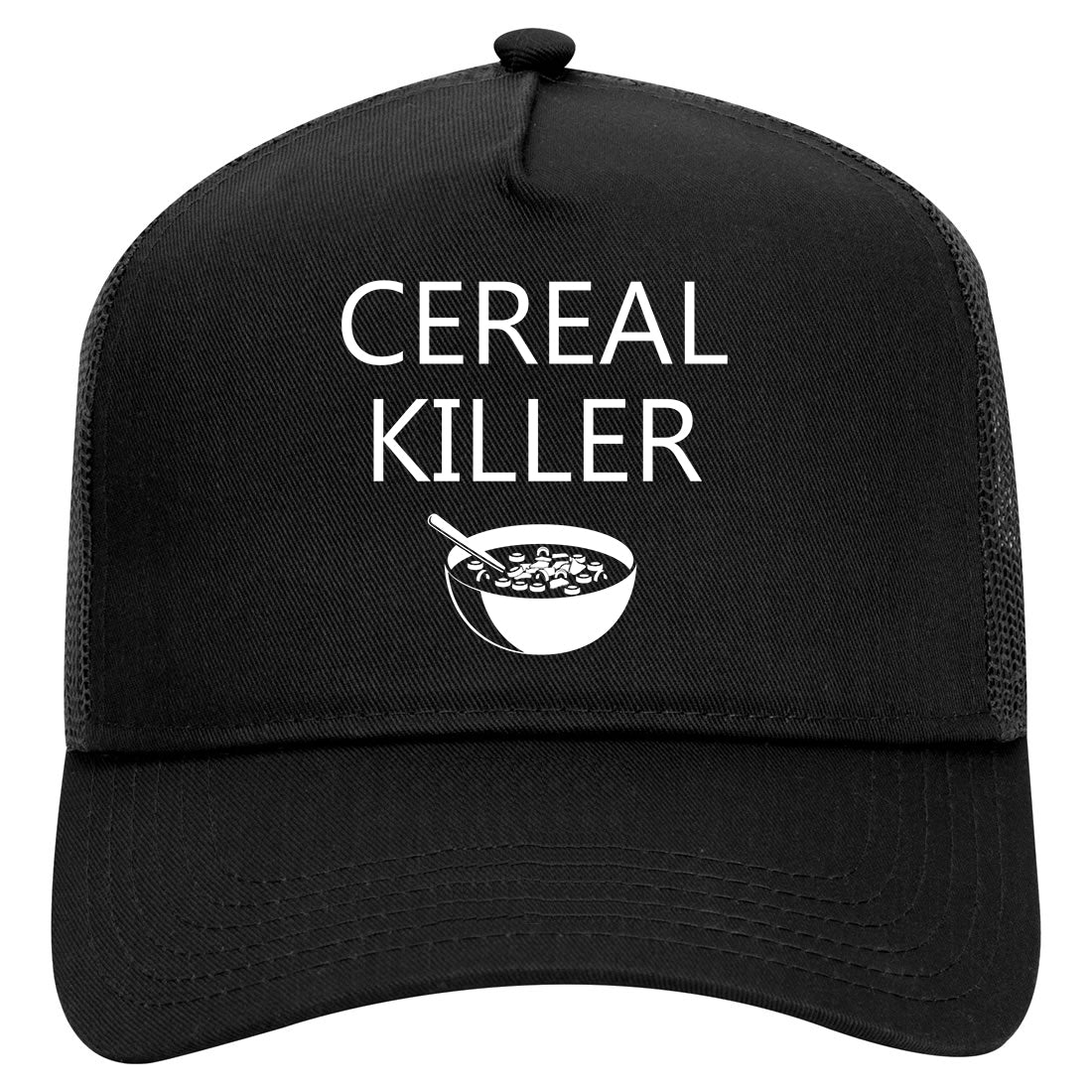 Cereal Killer Funny Halloween Mens Mesh Trucker Hat Black