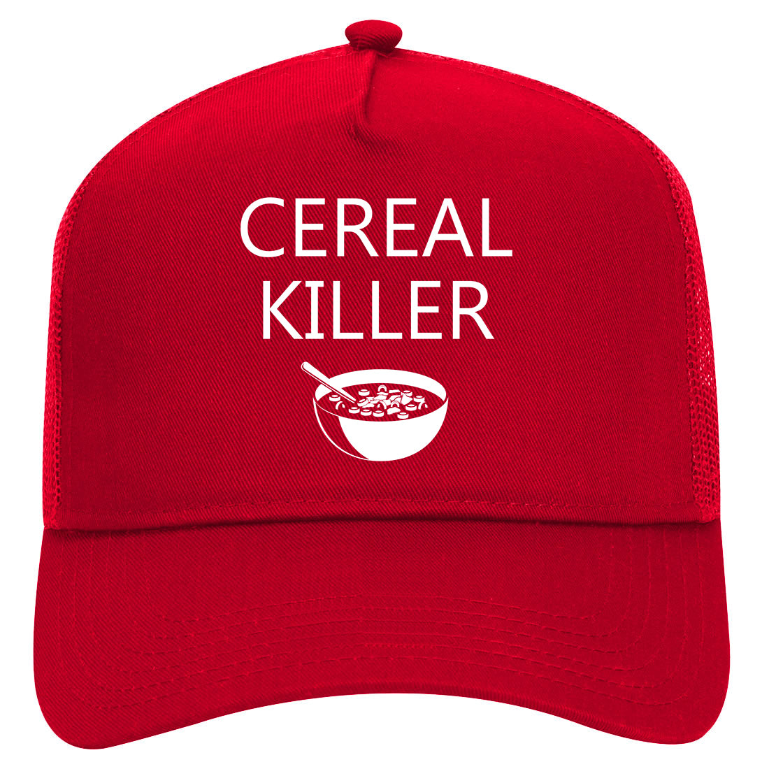 Cereal Killer Funny Halloween Mens Mesh Trucker Hat Red