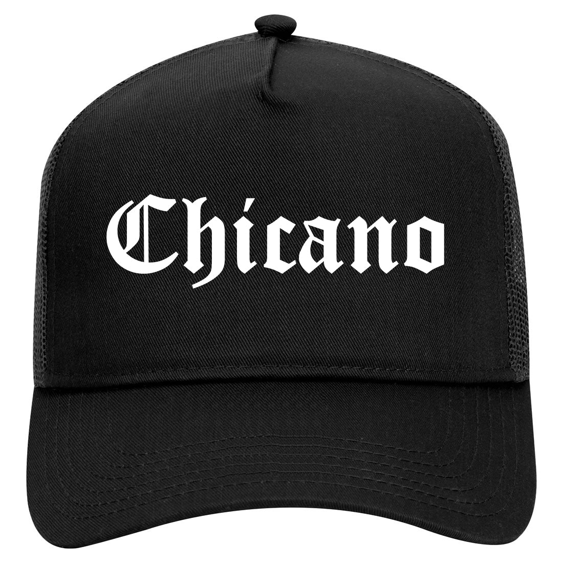 Chicano Mexican Mens Mesh Trucker Hat Black