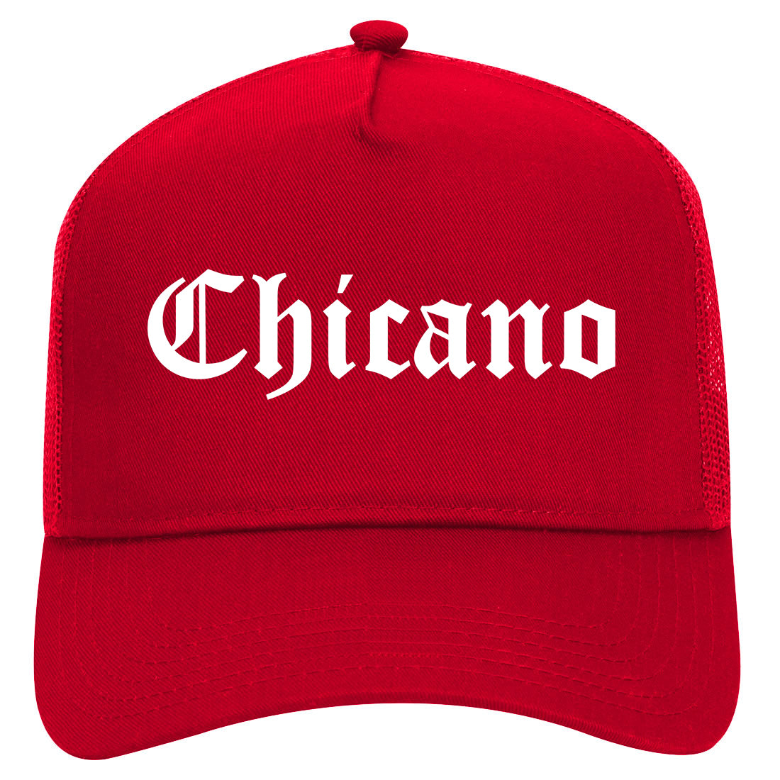Chicano Mexican Mens Mesh Trucker Hat Red