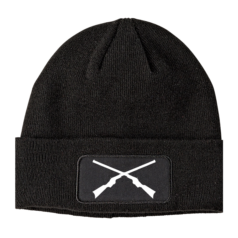 Civil War Guns Crossed Winter Knit Adult Beanie Hat Black