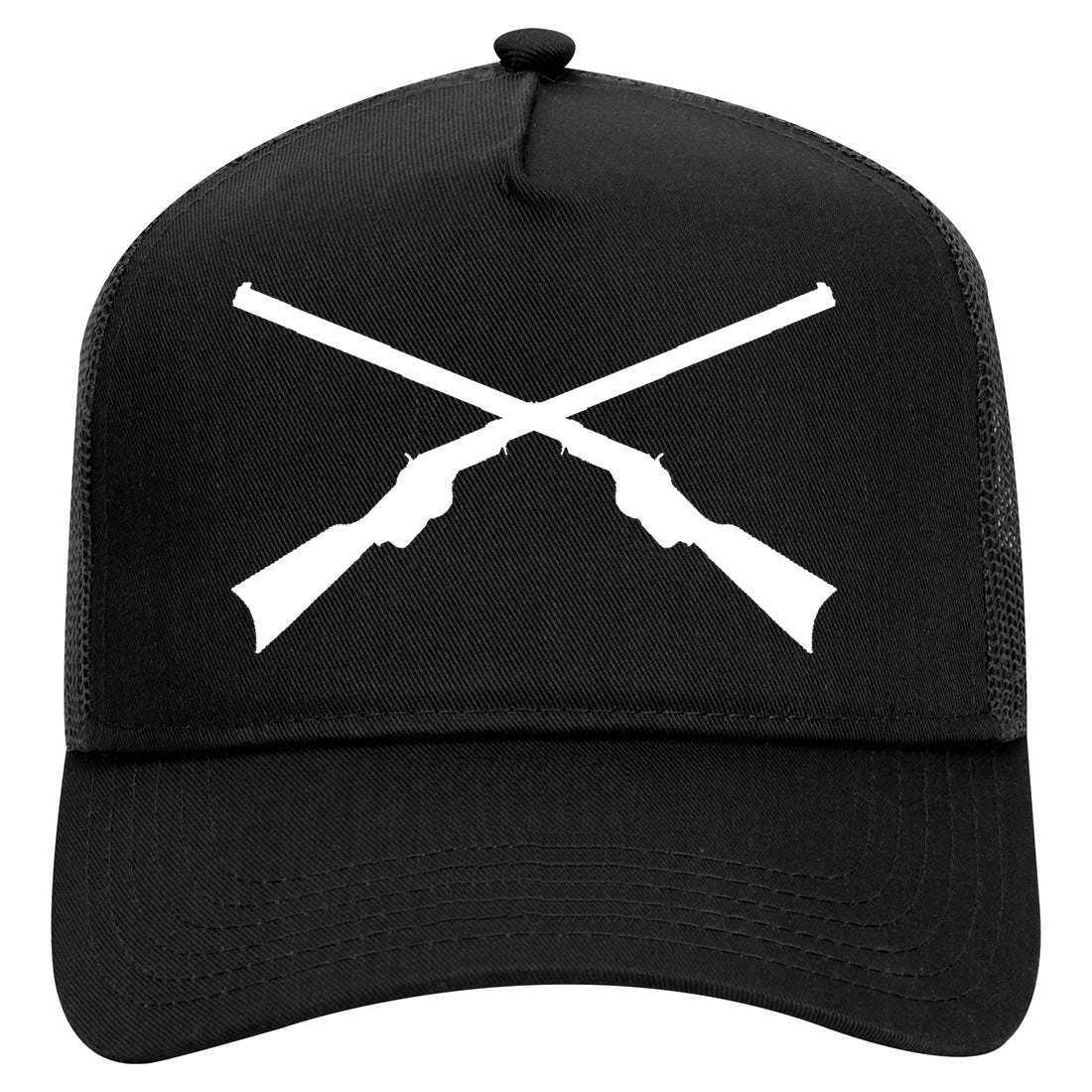 Civil War Guns Crossed Mens Mesh Trucker Hat Black