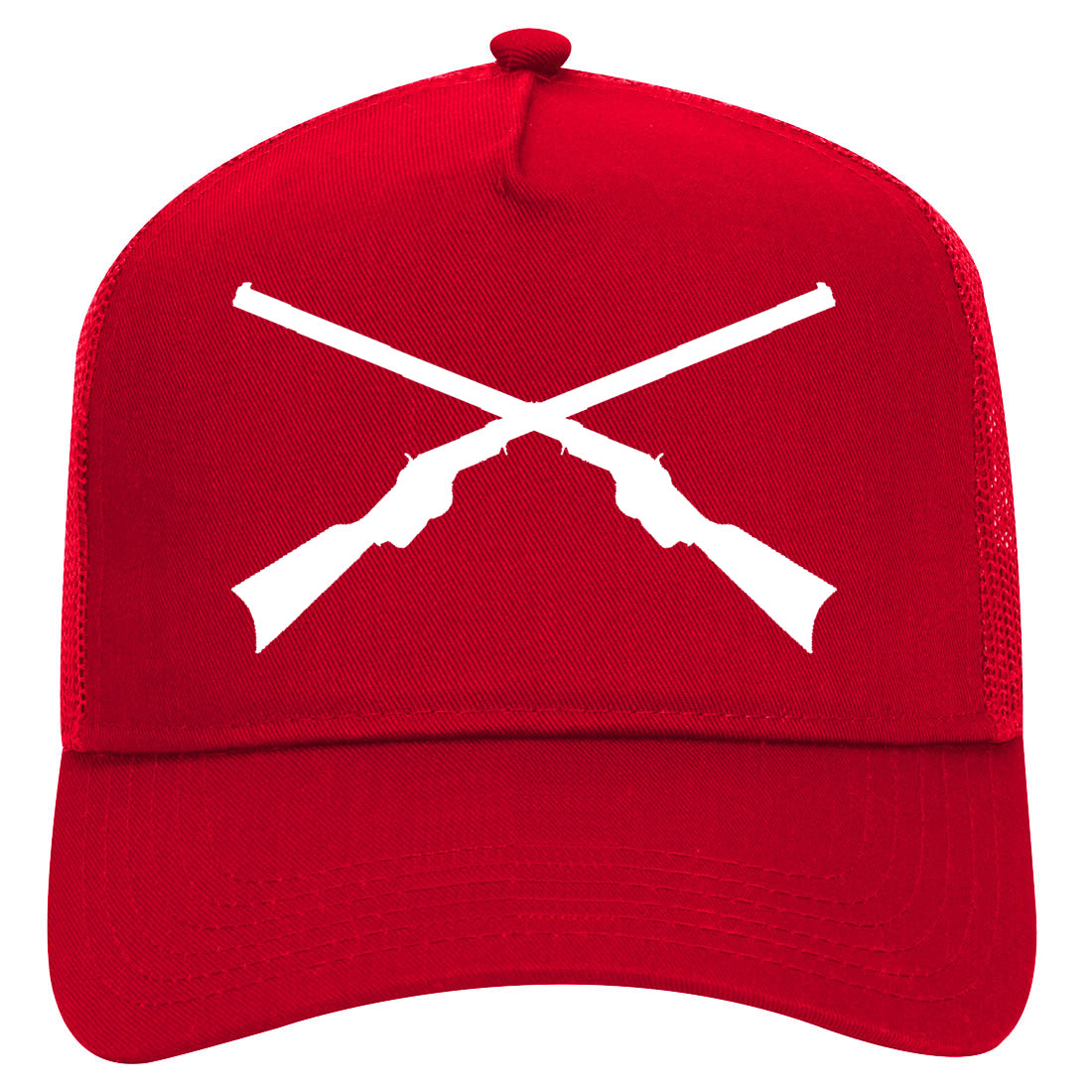 Civil War Guns Crossed Mens Mesh Trucker Hat Red