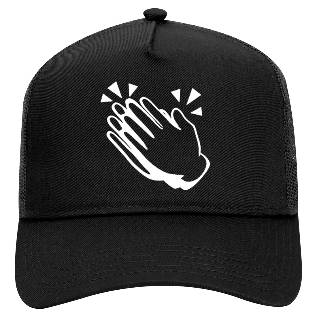 Clapping Hands Symbol Mens Mesh Trucker Hat Black