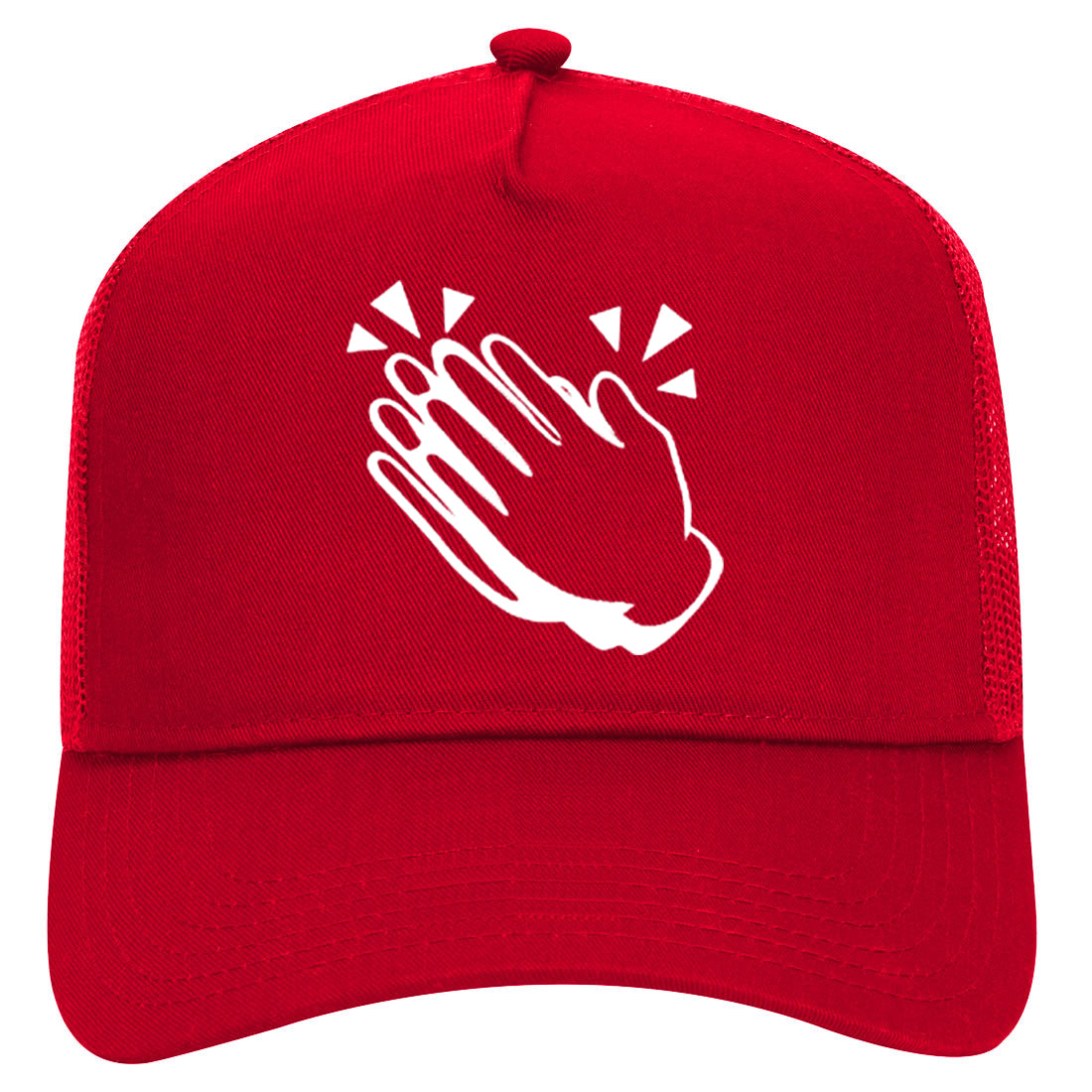Clapping Hands Symbol Mens Mesh Trucker Hat Red