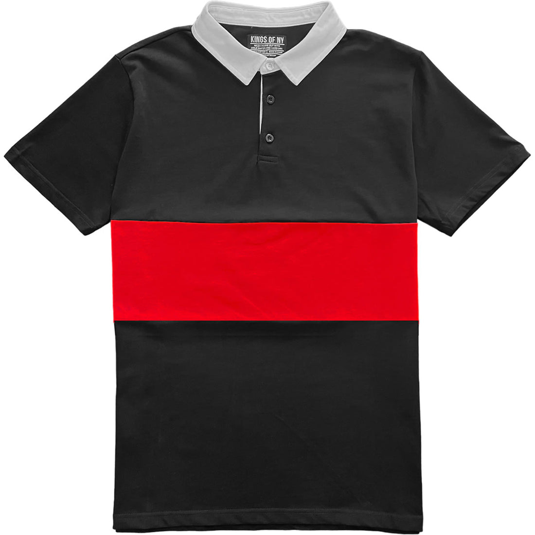 Black And Red Men's Short Sleeve Rugby Shirt