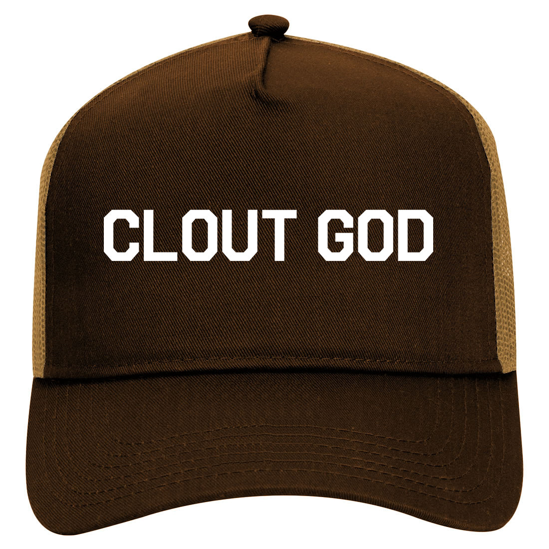 Clout God Mens Mesh Trucker Hat Brown
