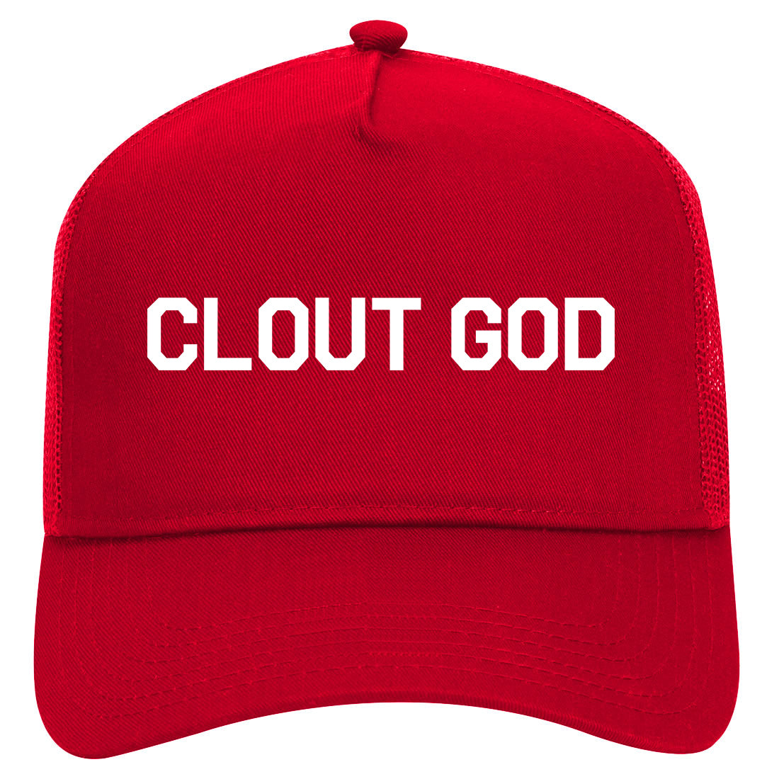 Clout God Mens Mesh Trucker Hat Red