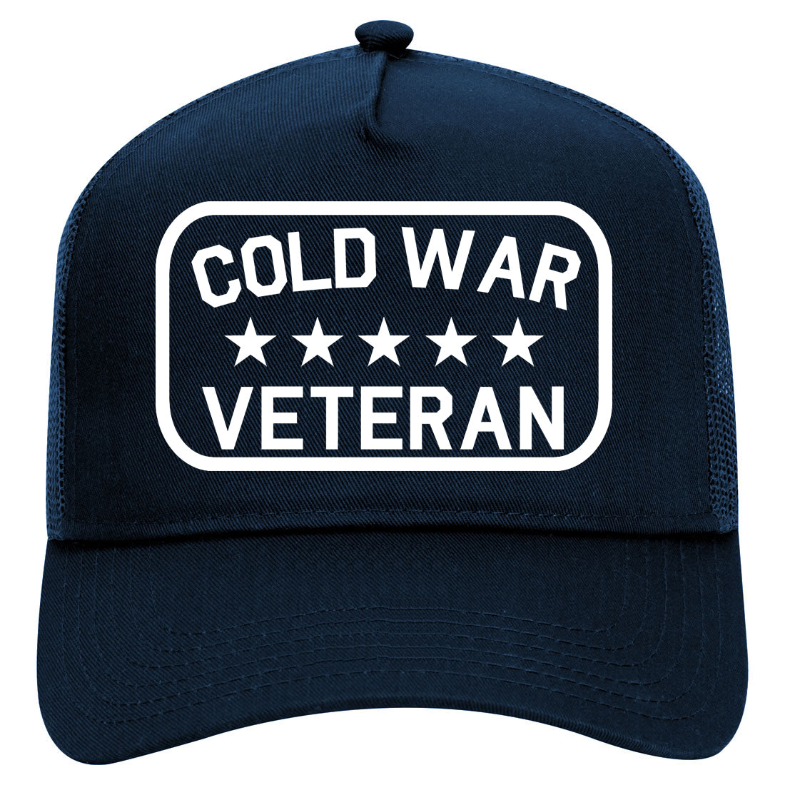 Cold War Veteran Mens Mesh Trucker Hat Navy Blue