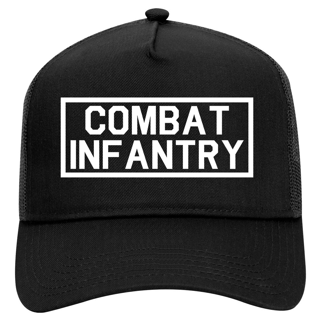Combat Infantry Mens Mesh Trucker Hat Black