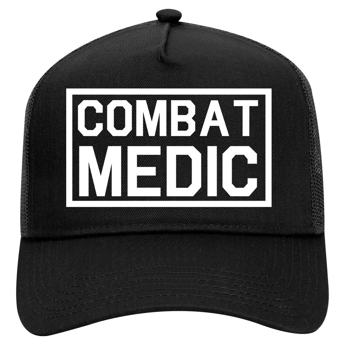 Combat Medic Mens Mesh Trucker Hat Black