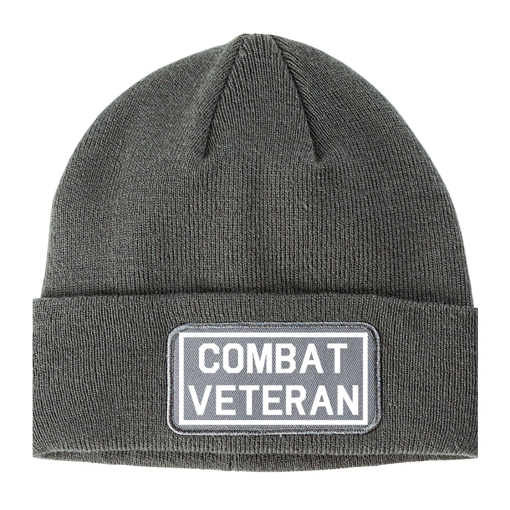 Combat Veteran Winter Knit Adult Beanie Hat Grey