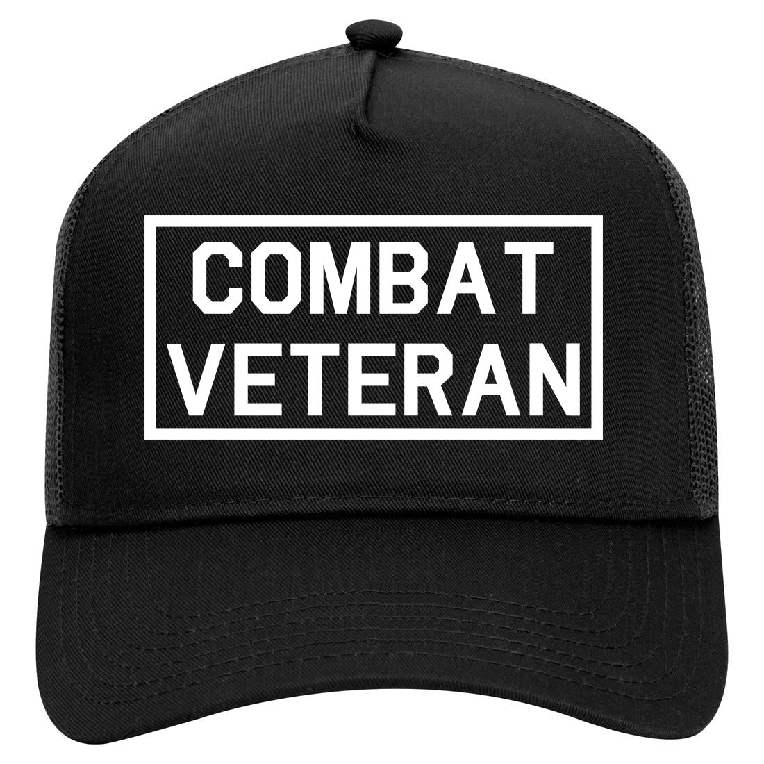 Combat Veteran Mens Mesh Trucker Hat Black