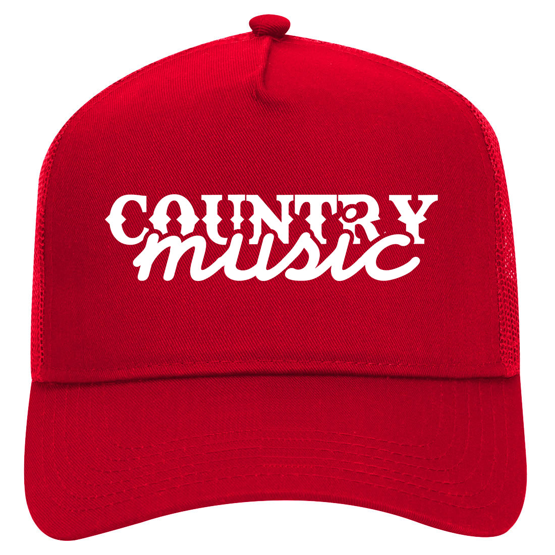 Country Music Mens Mesh Trucker Hat Red