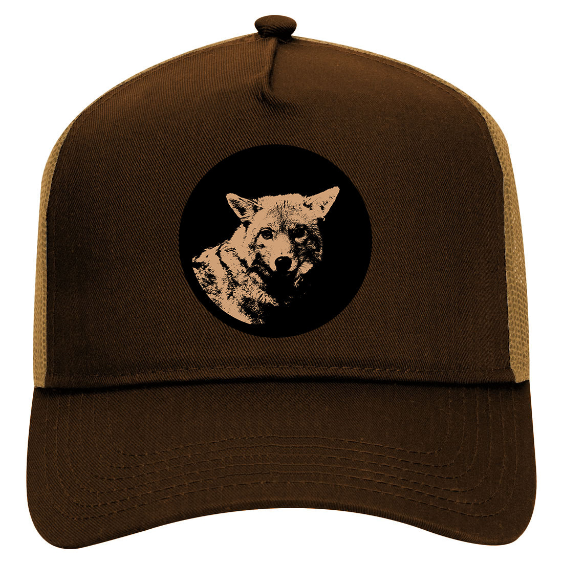 Coyote Animal Mens Mesh Trucker Hat Brown