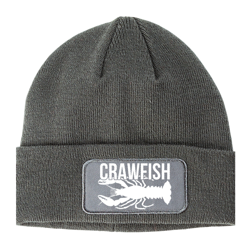 Crawfish Season Winter Knit Adult Beanie Hat Grey